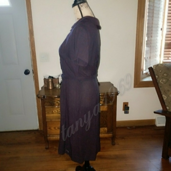 Vintage 50s 60s lightweight linen dress - Picture 4 of 5